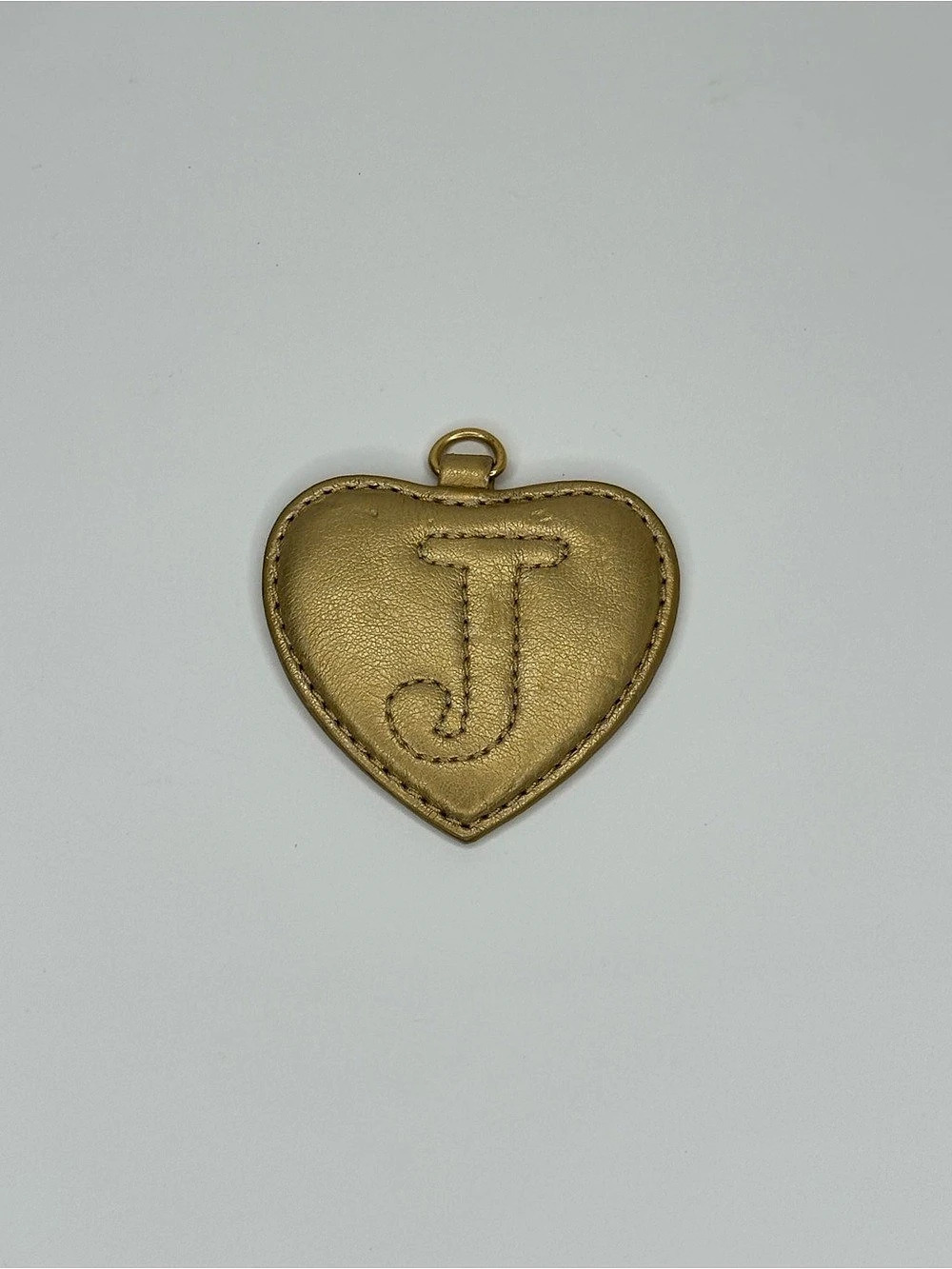 Juicy Couture Vintage Y2K Gold Heart Mirror Bag Charm J Pendant